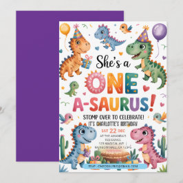 Stomp Chomp Roar Dinosaurier eins a saurus Geburts Einladung