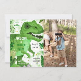 STOMP CHOMP sein Dinosaurier Geburtstags-Foto Einladung