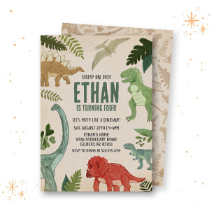 Stompe sur Dinosaur Invitation Anniversaire