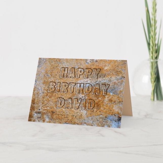 Stone Age Happy Birthday David Karte (Vorderseite)
