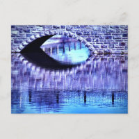 Stone Arch Bridge Wasser Reflektionen Blauer Himme