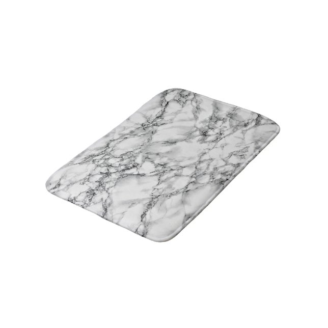 Stone Bath Mat Modern Design aus weißem Marmor Badematte (Schrägansicht)