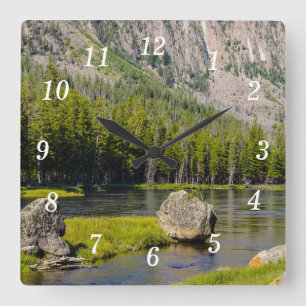 Stone bei der Wall-Uhr des Madison River Quadratische Wanduhr