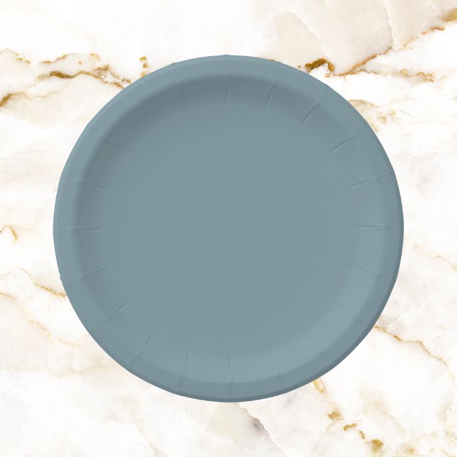 Stone Blue Solid Color Pappteller (Von Creator hochgeladen)