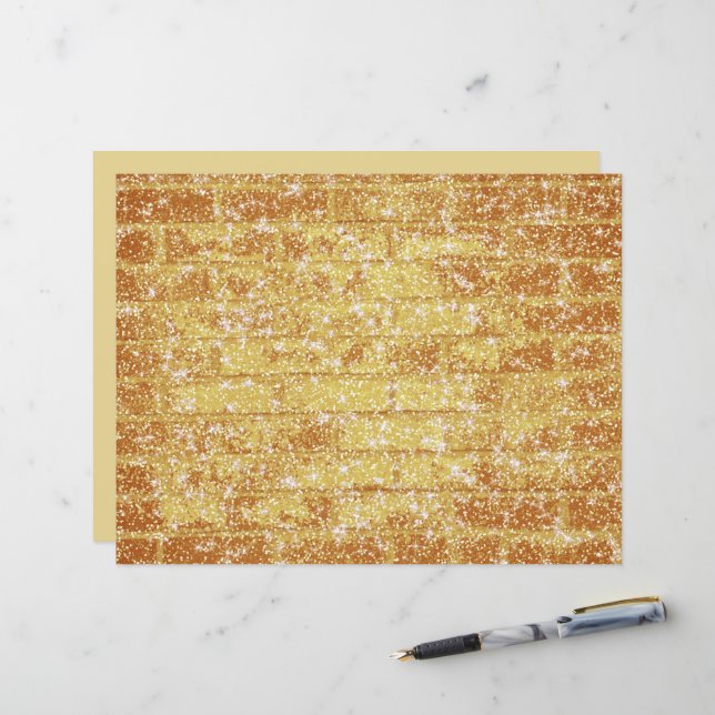 Stone Brick Texture Gold Glitzer Decoupage (Vorderseite/Rückseite Beispiel)