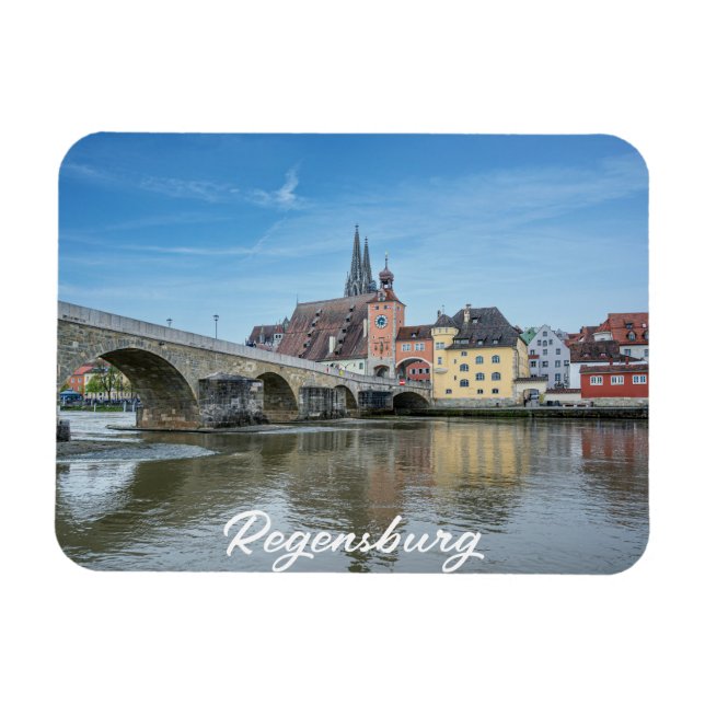 Stone Bridge in Regensburg, Deutschland Magnet (Horizontal)