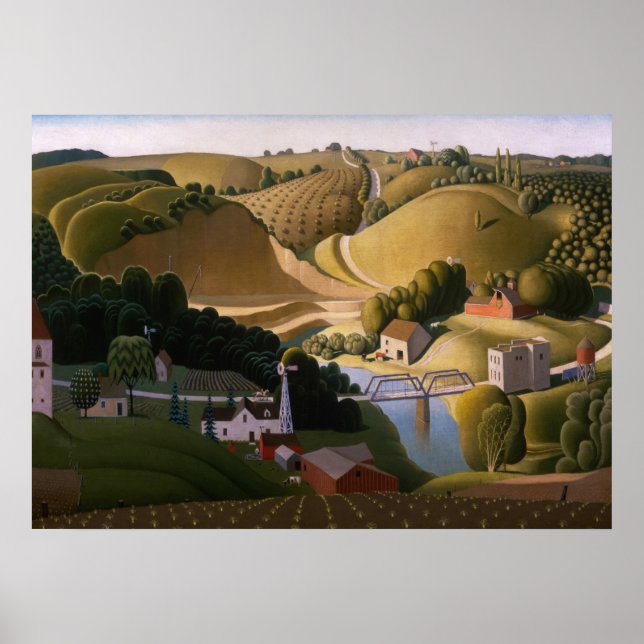 Stone City, 1930 by Grant Wood Poster (Vorne)