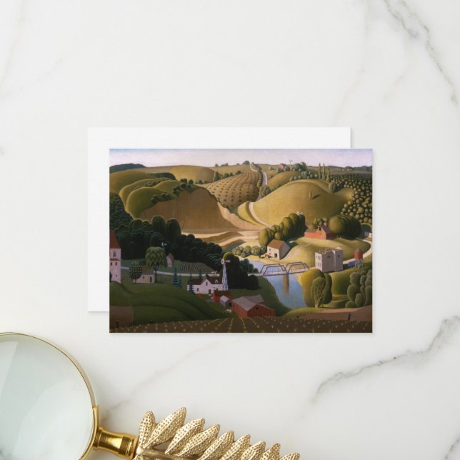 Stone City by Grant Wood Dankeskarte (Vorderseite/Rückseite Beispiel)