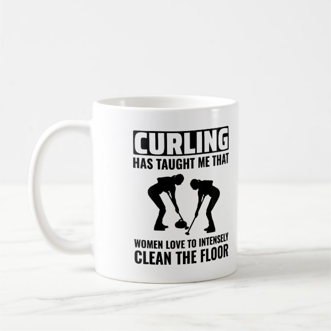 Stone Curling Winter Ice Sport Curler Funny Kaffeetasse (Links)