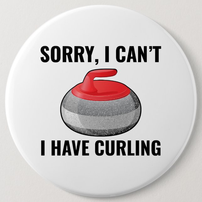 Stone Curling Winter Ice Sportler Button (Vorderseite)