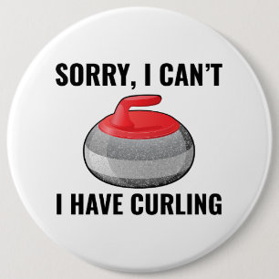 Stone Curling Winter Ice Sportler Button