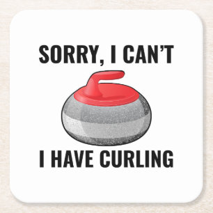 Stone Curling Winter Ice Sportler Rechteckiger Pappuntersetzer