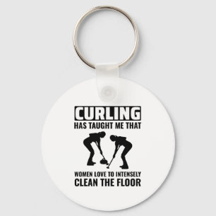 Stone Curling Winter Ice Sportler Schlüsselanhänger