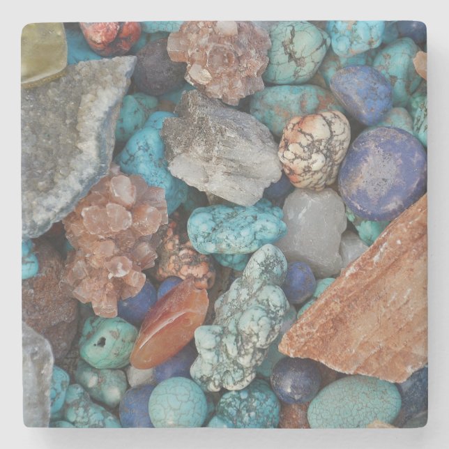 Stone Farbiger Felsen Naturgraublau Steinuntersetzer (Vorderseite)