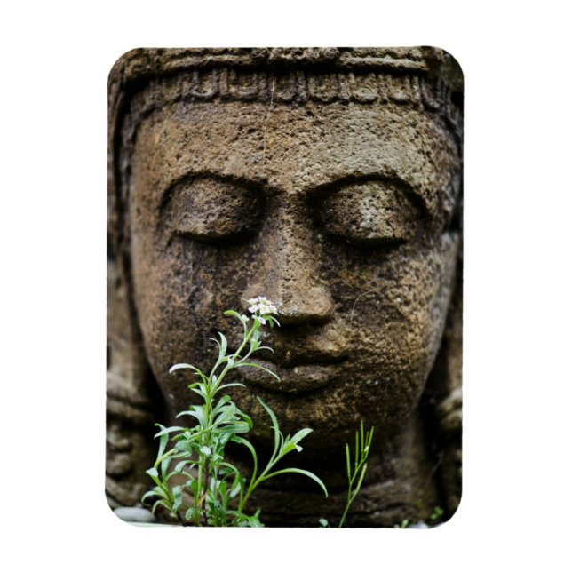 Stone Garden Statue with flower Magnet (Vertikal)