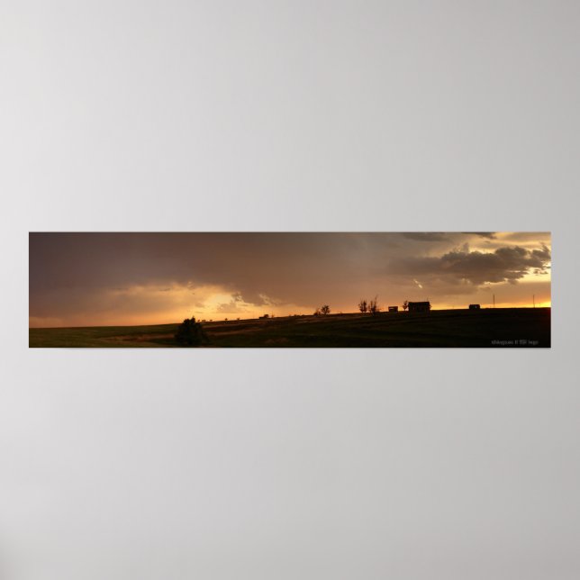 Stone Gebäude Sunset Poster (Vorne)