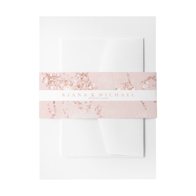 Stone Glitzer Wedding Stripe Rose Gold ID647 Einladungsbanderole (Vorderseite Beispiel)