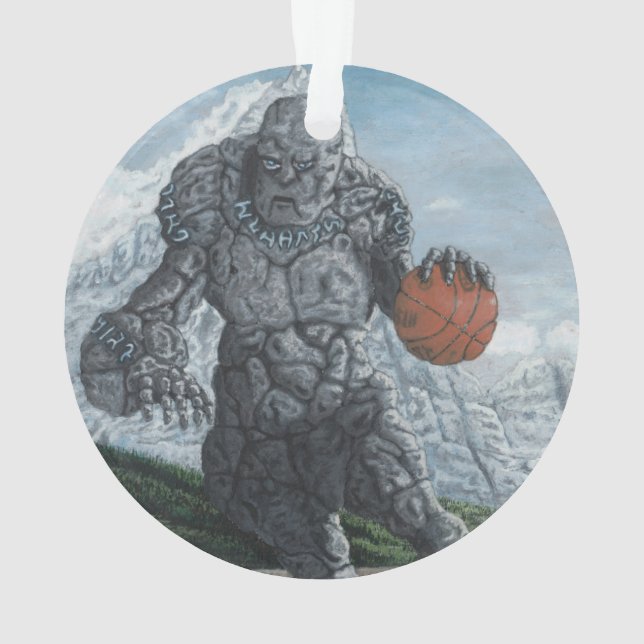 Stone Golem Basketball Fantasy Akropolis Ornament (Rückseite)
