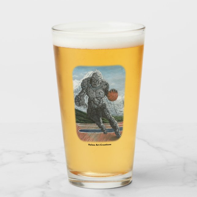 Stone Golem Basketball Player Fantasy Glass Cup Glas (Vorne (Gefüllt))