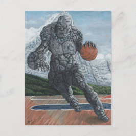 Stone Golem Basketball Player Fantasy Postkarte