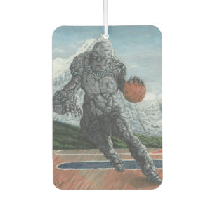 Stone Golem Playing Basketball Air Freshener Autolufterfrischer