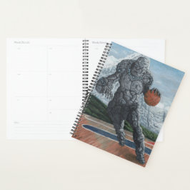 Stone Golem Playing Basketball Fantasy Art Planer