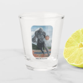 Stone Golem Playing Basketball Fantasy Shot Glass Schnapsglas