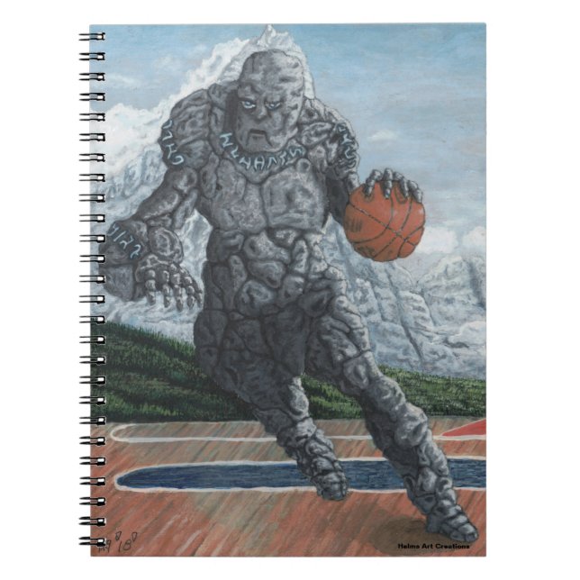 Stone Golem Playing Basketball Grafik-Notebook Notizblock (Vorderseite)