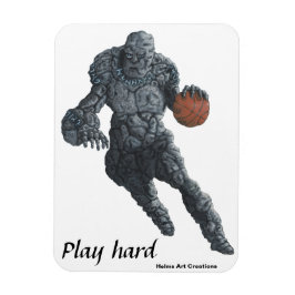 Stone Golem Playing Basketball Kühlschrank Magnet