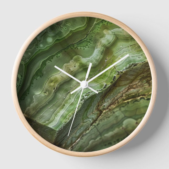 Stone Green Agate Marble Uhr (Vorderseite)