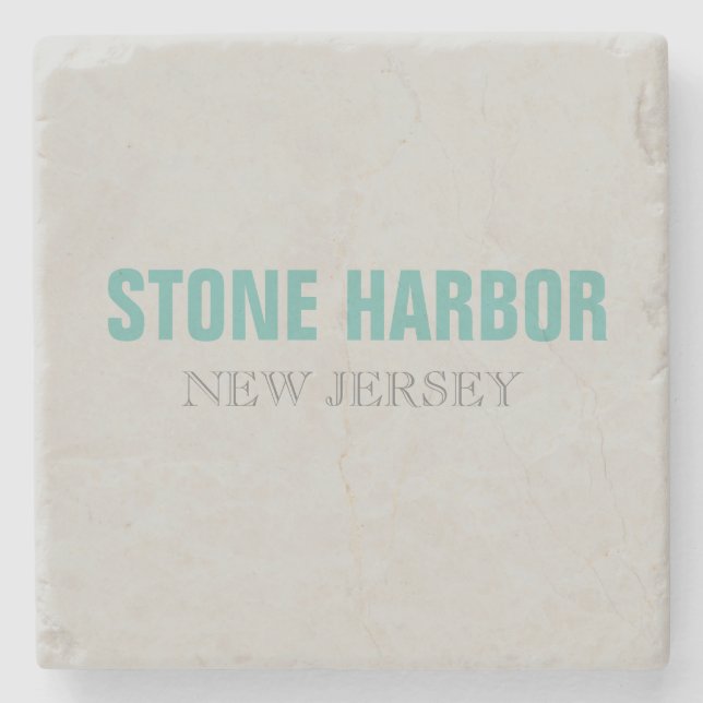 Stone Harbour New Jersey Beach Style Steinuntersetzer (Vorderseite)