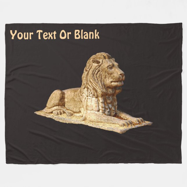 Stone Lion Fleecedecke (Vorderseite (Horizontal))