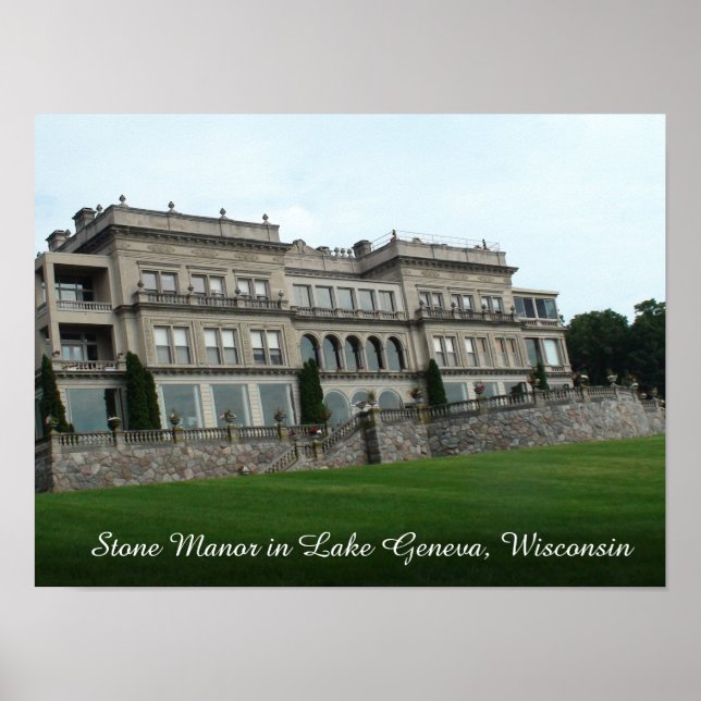 Stone Manor, Lake Geneva Wisconsin Poster (Devant)