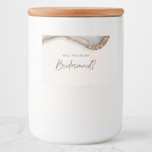 Stone Marble Agate Bridesmaid Candle Label Lebensmitteletikett