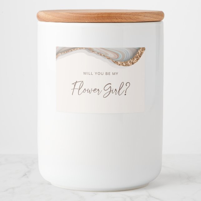 Stone Marble Agate Flower Girl Candle Label Lebensmitteletikett (Vorderseite)