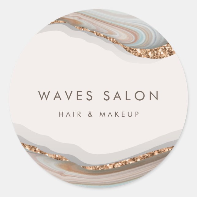 Stone Marble Agate Runder Aufkleber (Vorderseite)