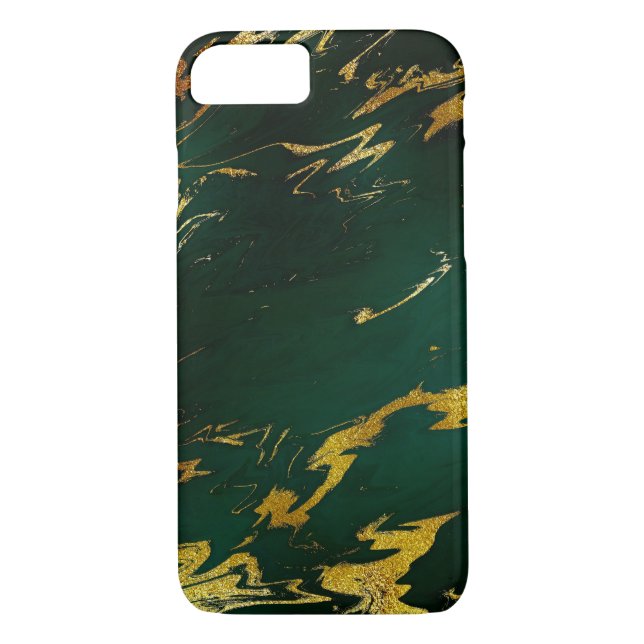 Stone Marble Emerald Gold Black iPhone Samsung Case-Mate iPhone Hülle (Rückseite)