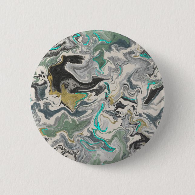 Stone Marbling with Turquoise Veins 2 1/4" Round Button (Vorderseite)