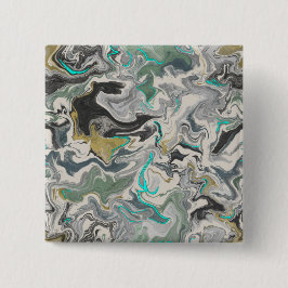 Stone Marbling with Turquoise Veins 2" Square Button