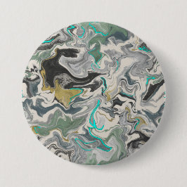 Stone Marbling with Turquoise Veins 3" Round Button