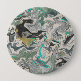 Stone Marbling with Turquoise Veins 4" Round Button