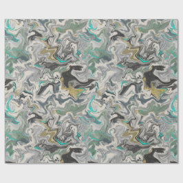 Stone Marbling with Turquoise Veins Geschenkpapier