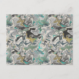 Stone Marbling with Turquoise Veins Postkarte