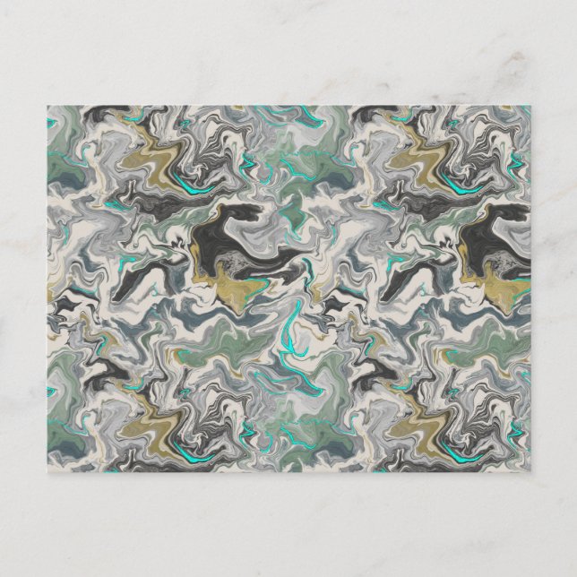 Stone Marbling with Turquoise Veins Postkarte (Vorderseite)