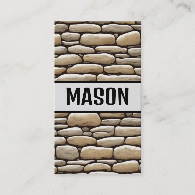 Stone Mason Modern Visitenkarte (Vorderseite)
