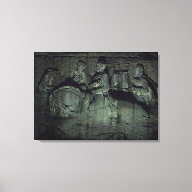 Stone Mountain Georgia Carving bei Nacht Leinwanddruck (Vorderseite)