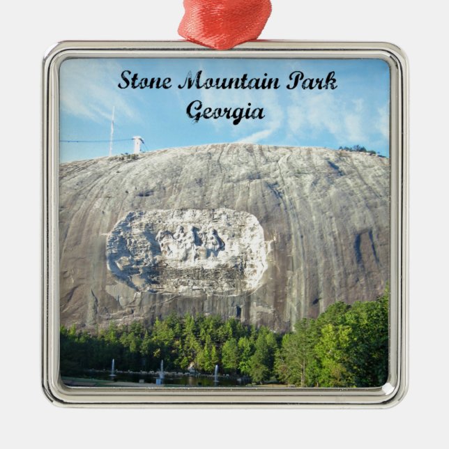 Stone Mountain Park, Georgia Silbernes Ornament (Vorne)