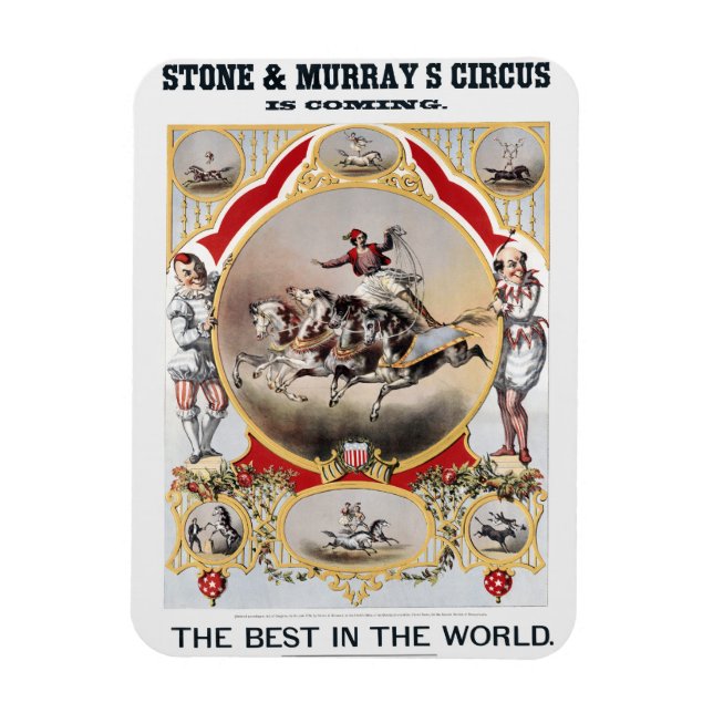 Stone & Murray's Zirkus, circa 1870. Magnet (Vertikal)