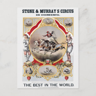 Stone & Murray's Zirkus, circa 1870. Postkarte