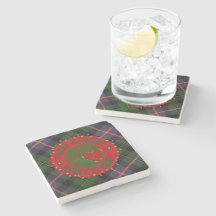 Stone Plaid Merry & Bright Coasters